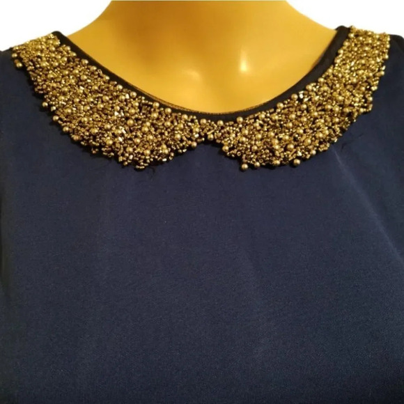 Jewel Collar Peplum Top by Agaci - Picture 4 of 6